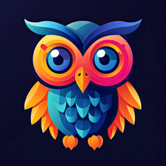 Obraz premium Colorful owl logo vector style graphics. 