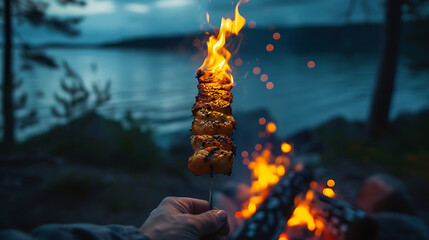 grilling food camping