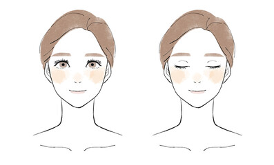 女性の正面イラスト