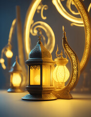 ramadan kareem, ramadan crescent, ramadan lantern, ramadan celebration, colorful lighting