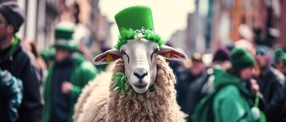 St. Patrick's day Animal Parade , Background cover banner shamrock's popularity and Ireland's...