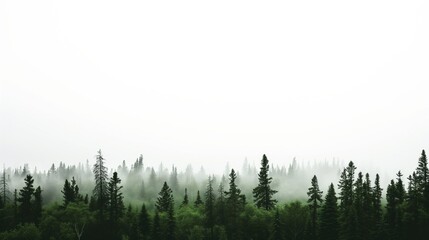 Misty shot of a distant forest