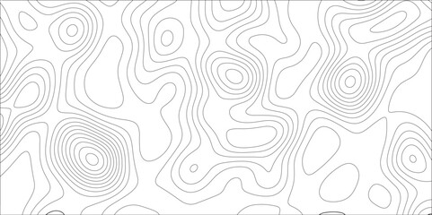 Ocean topographic line map with curvy wave isolines vector illustration. Abstract topographic contours map background, Vector contour topographic map. Cartography texture abstract banner use..