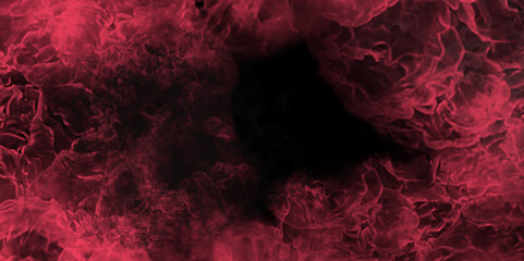 Pink smoke on black ink background, colorful fog. Paper textured aquarelle canvas for modern creative Grunge design. aquarelle canvas for modern creative design.ligh pink marble texture and background