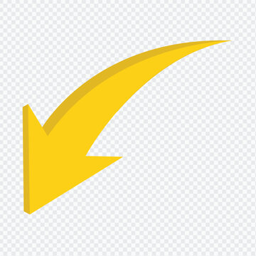 3d Yellow Arrow Left Direction Icon on a Transparent Background, arrow icon Illustration Vector for your web site design. Arrow indicated the direction symbol. Yellow arrow left icon symbol. PNG
