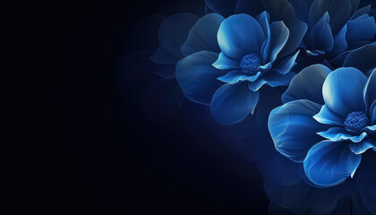blue flowers on black background screensaver