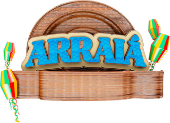 logotipo 3d varejo, promocao de sao joao, festa junina no brasil. descontos de arraia, selo de supermercado, desconto © Wersiley