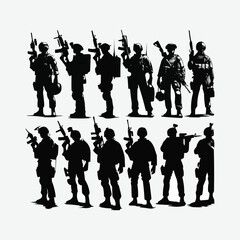 silhouettes of military soldiers