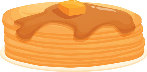 Cream pancakes food icon cartoon vector. Table family. Menu breakfast