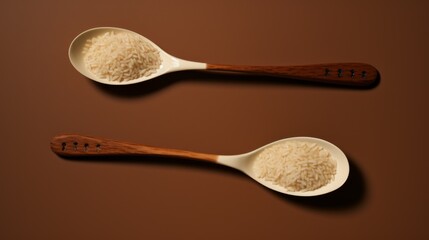 spoons  full of rice