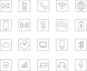 set of vector icons related to technology, web, 20 icons