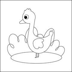 children's educational game. logical tasks. coloring book. goose. animal