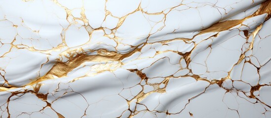White Marble texture with shiny gold veins for digital wall design