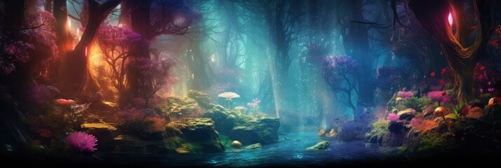 A Magical Fairy Tale Forest With Abstract, Background Image, Background For Banner, HD