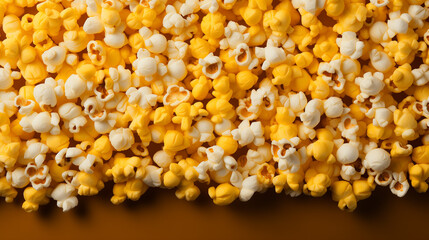 Obraz na płótnie Canvas top view of popcorn on dark background