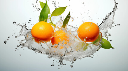 Oranges and Water Splash