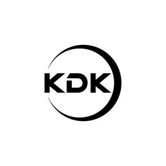 KDK letter logo design with white background in illustrator, cube logo, vector logo, modern alphabet font overlap style. calligraphy designs for logo, Poster, Invitation, etc.