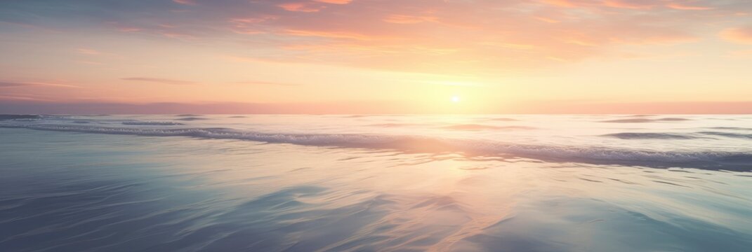 A Serene Abstract Coastal Scene At Sunset, Background Image, Background For Banner, HD