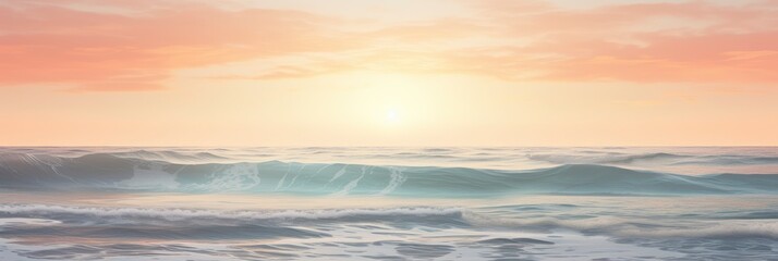 Naklejka na ściany i meble A Serene Ocean At Dawn Scene Abstractly, Background Image, Background For Banner, HD