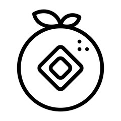 Mandarin orange icon with line style