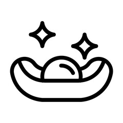 Gold ingot icon with line style