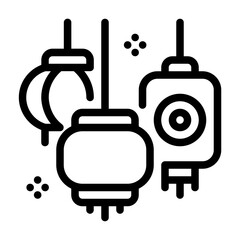 Chinese lantern icon with line style