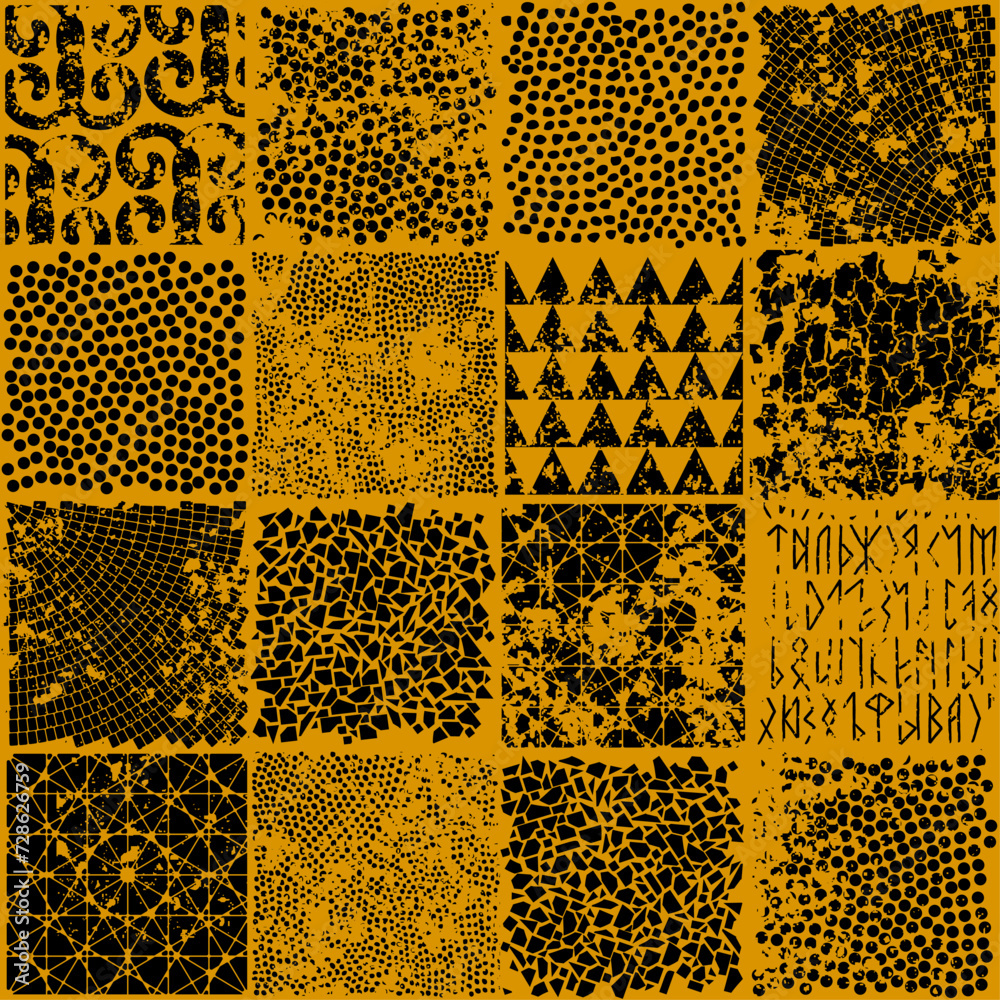 Poster grunge random polka dot vector seamless pattern made in ethnic style. african traditional design. cr