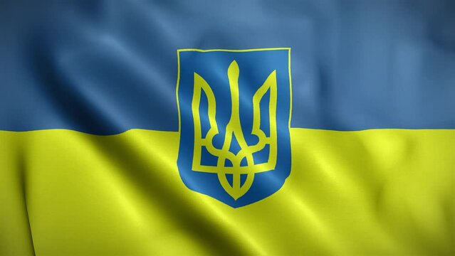 Ukraine waving flag, Flag of Ukraine Animation, Ukrainian Flag Closeup, 4k Ukrainian Flag Waving Animation