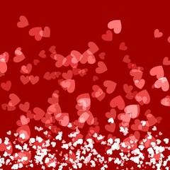 Obraz na płótnie Canvas Abstract Red Heart Vector illustration graphic - Heart Bokeh Light Seamless Pattern: Valentine's Day Love Background 