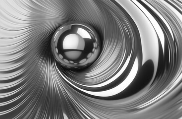 metal background with chrome ball in swirling texture