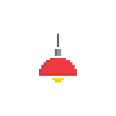 Obraz premium Lamp icon 8 bit, pixel art attention sign ceiling lamp icon for game logo.