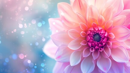 Obraz premium flower border on colorful bokeh background