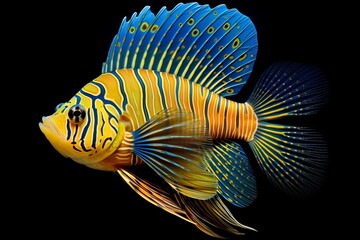 Exquisite illustration. scaly fish with vibrant colors in its captivating natural underwater habitat