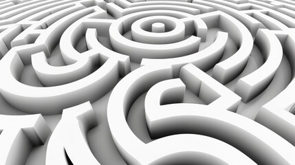 Abstract white labyrinth background, complexity and difficulties abstract white backdrop
