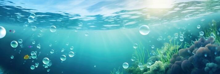 A Tranquil Underwater Scene With Soft Grad, Background Image, Background For Banner, HD
