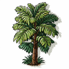 Hand-Drawn Tropical Palm Tree Illustration

