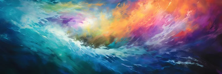 Keuken foto achterwand Mix van kleuren A Vibrant Abstract Depiction Of A Tropical, Background Image, Background For Banner, HD