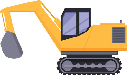 Construction excavator icon cartoon vector. Heavy vehicle. Machinery truck