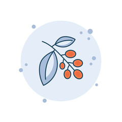 Cartoon coffee bean icon vector illustration. Coffee plant on bubbles background. Coffee tree sign concept.