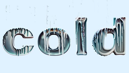 Generated image of a word cold written with ice