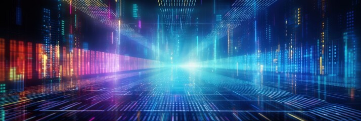 Fototapeta premium A Vibrant Digital Matrix With Abstract, Background Image, Background For Banner, HD