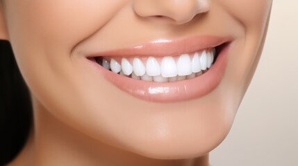 Perfect white teeth closeup studio photo