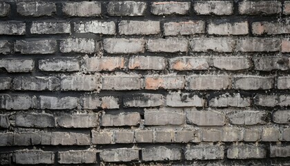 Old brick wall background, Grunge texture, Black wall surface