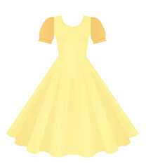 Yellow  woman dress. vector illustration