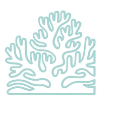 coral sea line icon set 