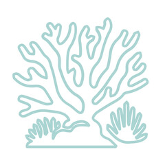 coral sea line icon set 