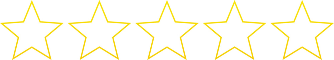Star shape. Star icon. 5 Five Stars customer product rating review flat icon for apps and websites. Yellow star Rating symbol vector.