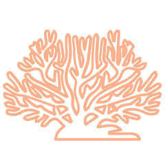 coral sea line icon set 