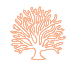 coral sea line icon set 