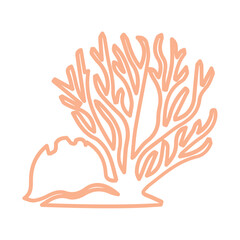 coral sea line icon set 